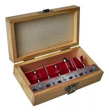 Set de Fresas x 5 Unid Caja Madera Impo